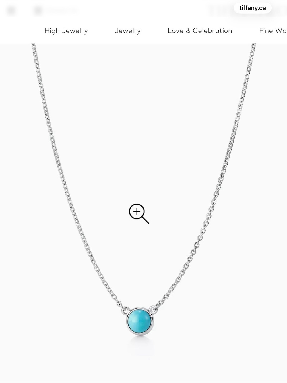 Tiffany & Co. Silver Necklace with Turquoise Pendant